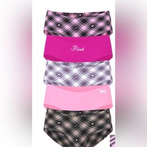 Plaid and Solid panties Bottoms Set of 5